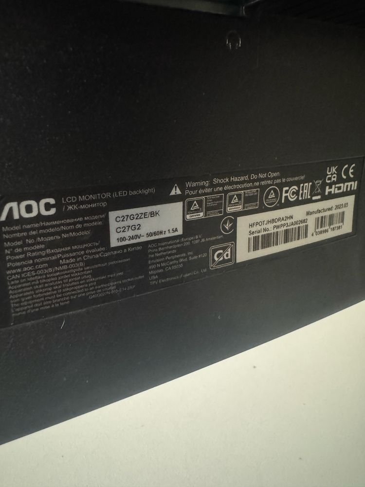 Продам монитор AOC 27дюима