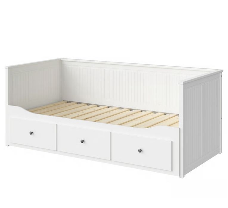 Cadru divan Hemnes cu 3 sertare, alb, 80x200 cm