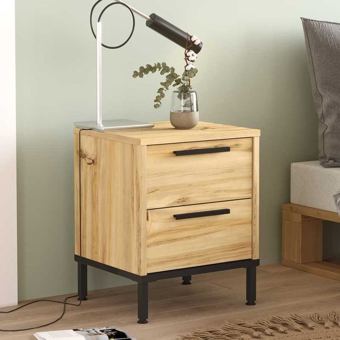 Нощно шкафче, Nako, Натурален, Пдч, 40х35.5х48.8см.