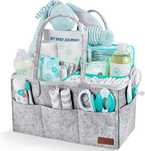 Organizator geanta pentru cosmetice si accesorii bebe gri 33x23x18