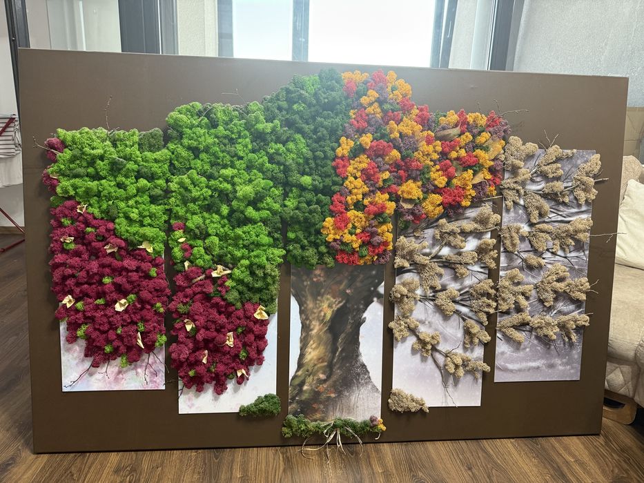 Tablou cu licheni, decor 4 anotimpuri