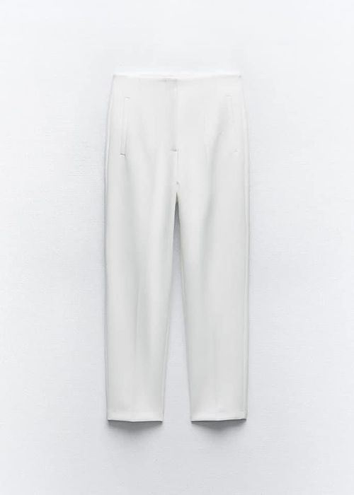 Pantaloni Zara albi office noi cu eticheta