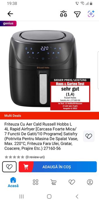 Air Fryer Russell Hobbs 4L nou