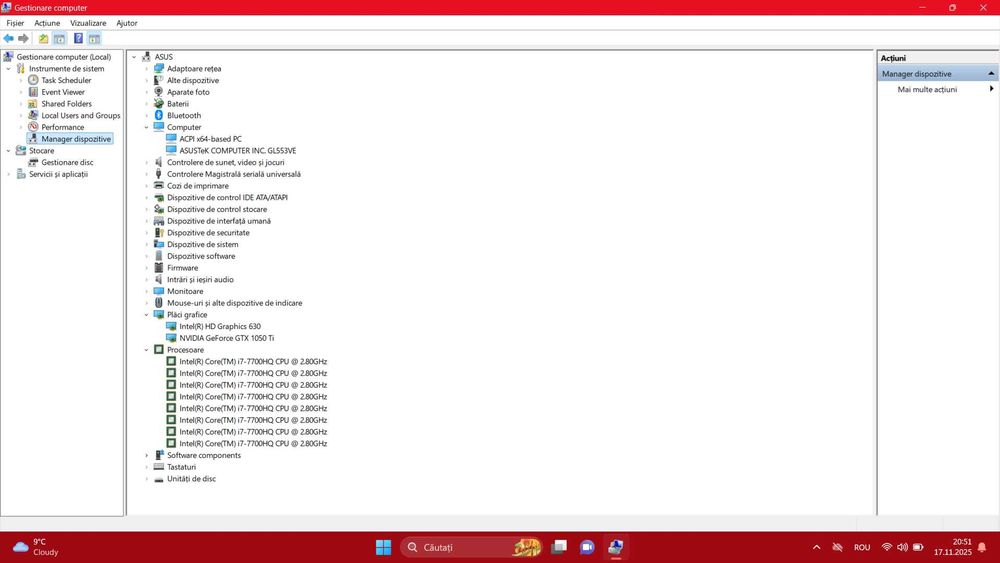 Laptop gaming ASUS ROG - i7-7700 HQ, 32 GB RAM, 2.25 TB Stocare