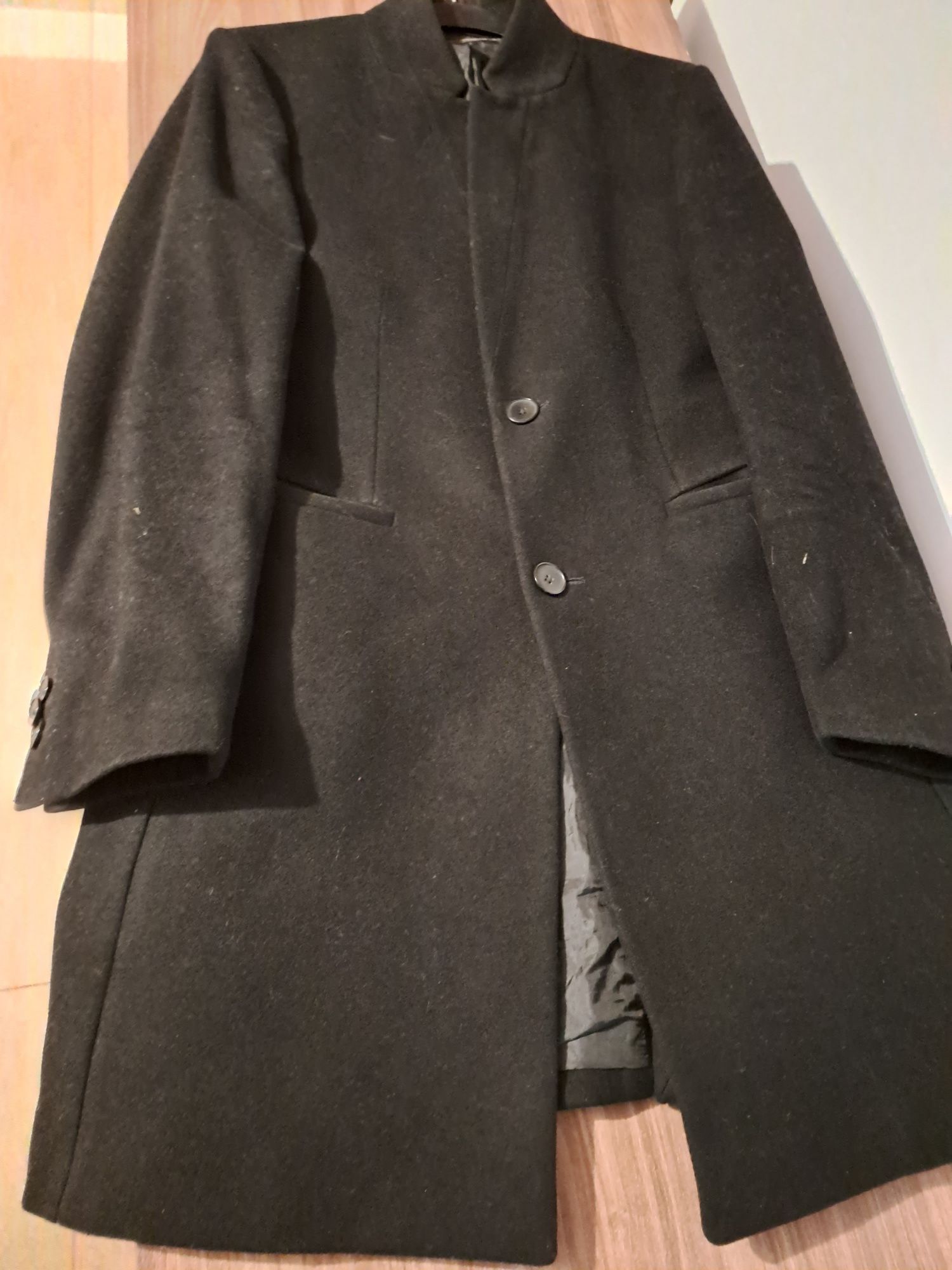 Palton Zara Premium Wool cu rever intors,Lâna,M 40