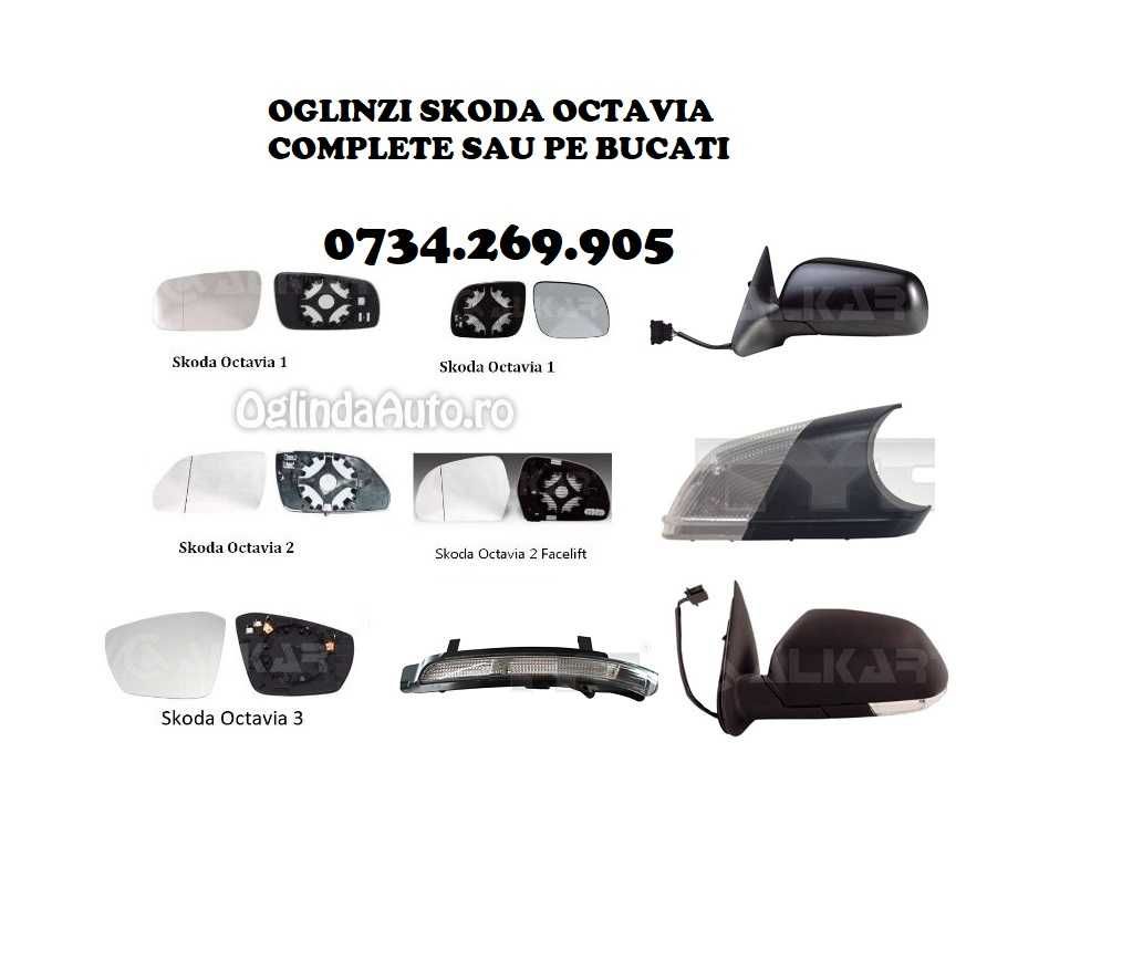 Oglinda SKODA OCTAVIA 1 2 3 geam sticla oglinda oglinzi stanga dreapta