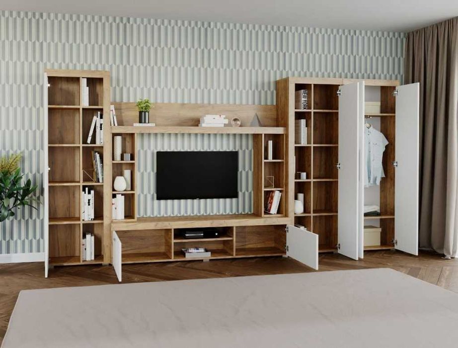 Mobila sufragerie-Living Milan C3 UNO Stejar