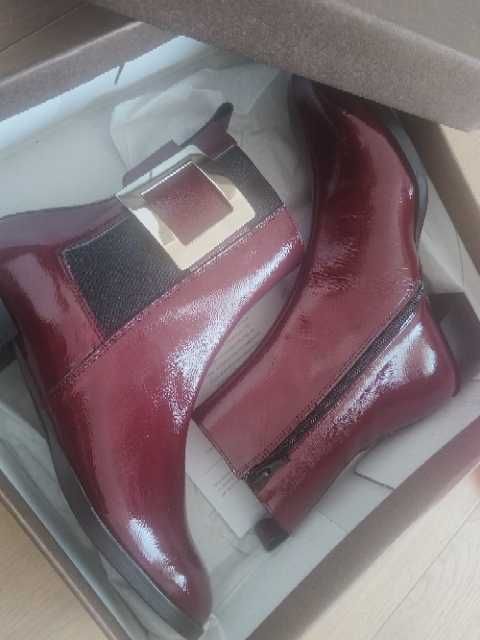 Ghete dama Alura Chelsea noi, masura 35, piele naturala lacuita