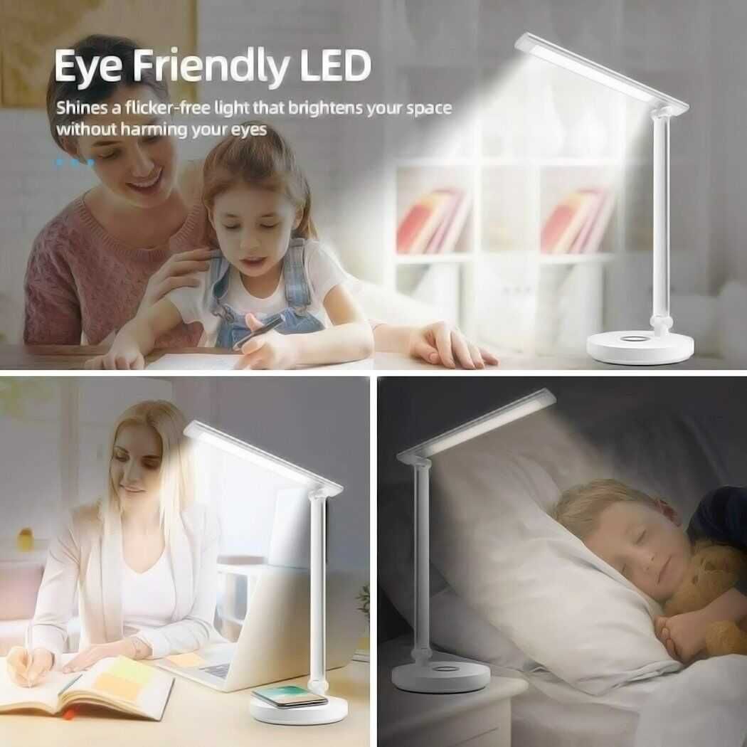 LED настолна лампа с безжично зарядно и грижа за очите MDHAND