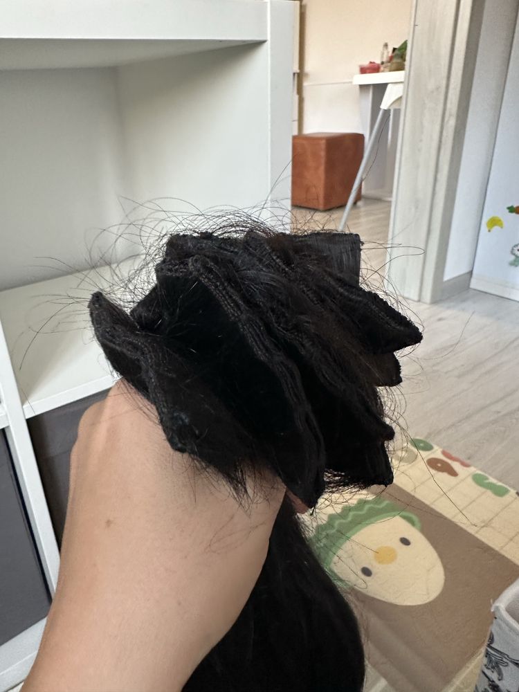 Extensii par natural brunete, foarte bine intretinute, purtate o data
