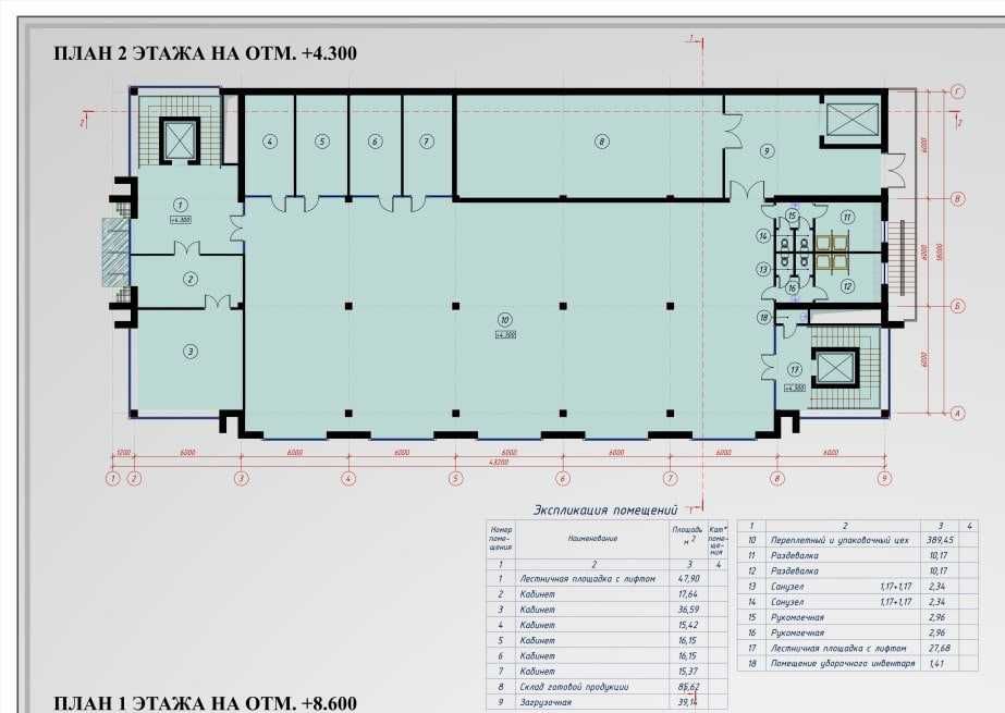 Аренда поэтажная 750м2 в новом 5-ти этажном здании