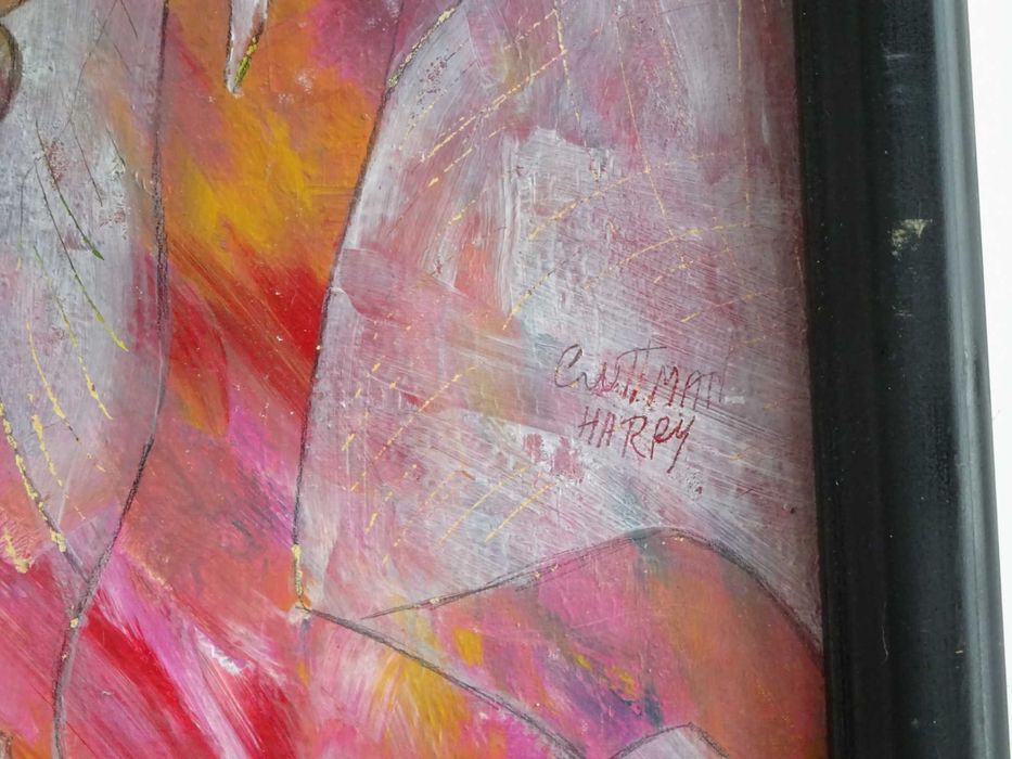 Tablou Harry Guttman ’Trei gratii’- Lucrare pe carton deosebita