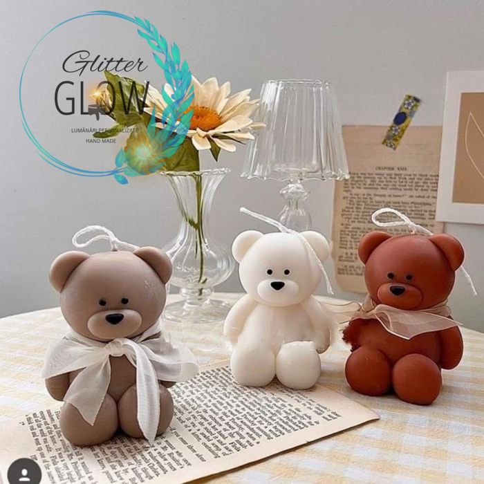Lumanare ursulet marturii botez (orice culoare, ambalaj, personalizare