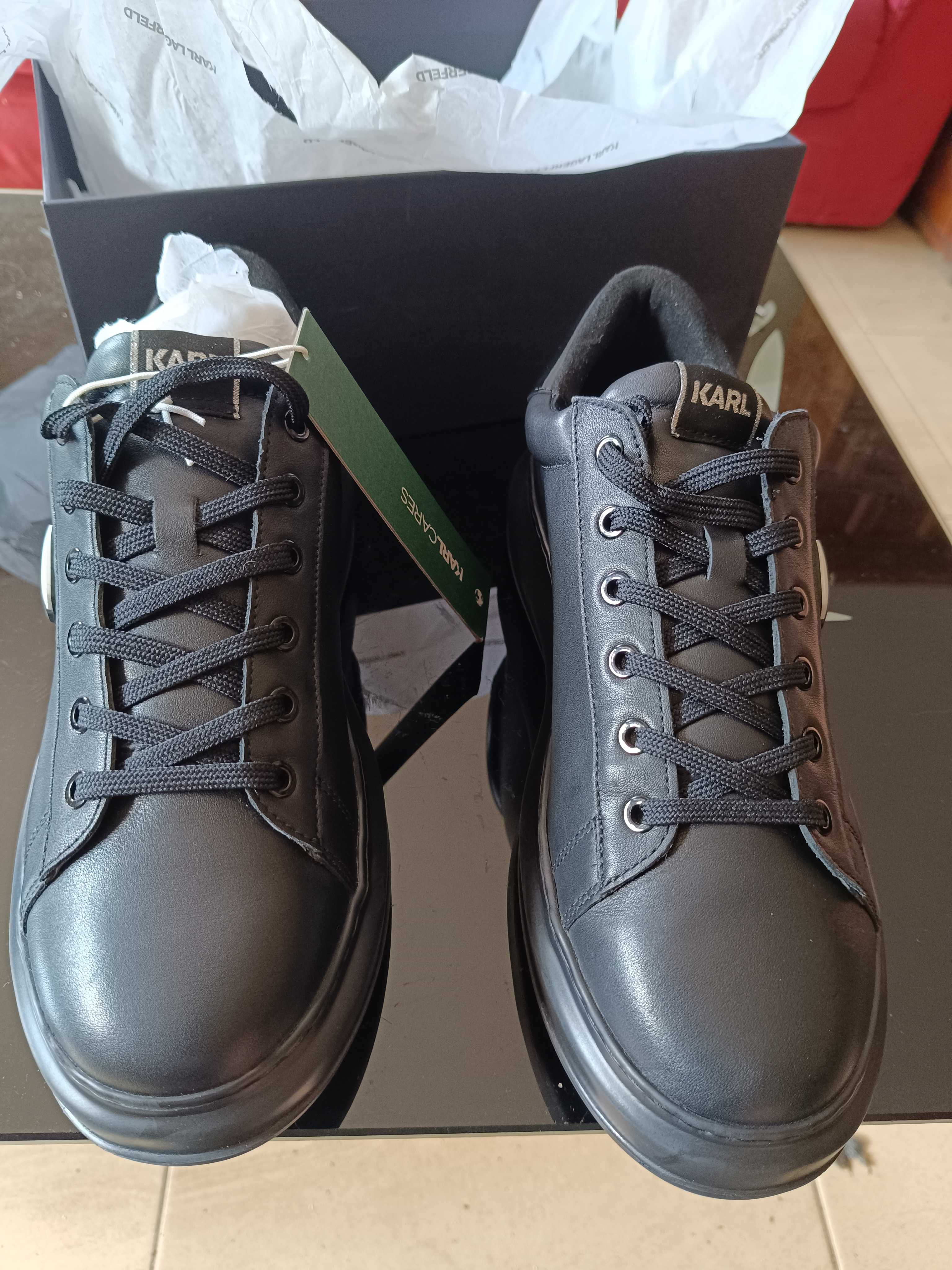 NOI! Adidasi Karl Lagerfeld 43 Originali Full Black Piele