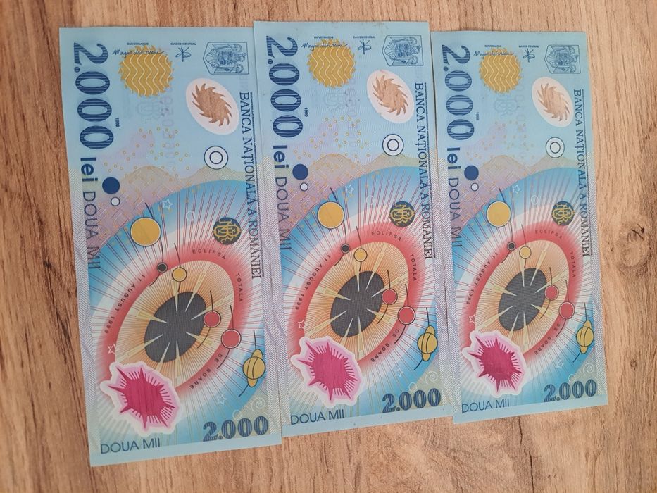 Bancnote 2000lei eclipsa totala 1999