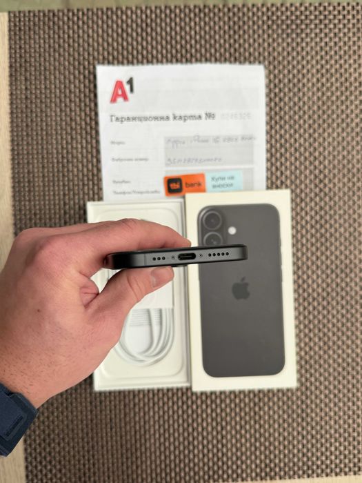 24М ГАР  iPhone 16 128Gb  Лизинг от 48лв/м 100% Батерия  Black