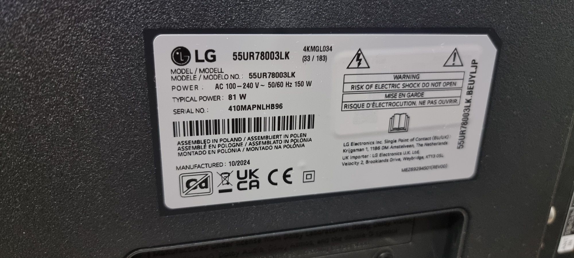 Hope Amanet P6 Smart TV LG 139CM 4K