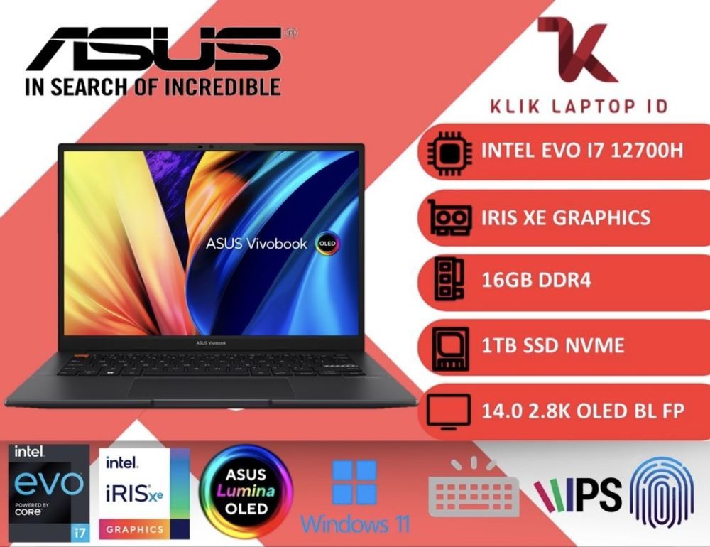 Vivobook S14X | I7-12700H 14/20 core | 14.5’ 2,8K OLED 120HZ | 16/1TB