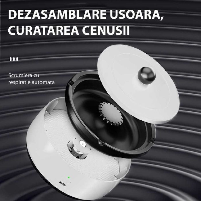 Scrumiera Inteligenta cu Purificare a Aerului, pentru un Aer Mai Curat
