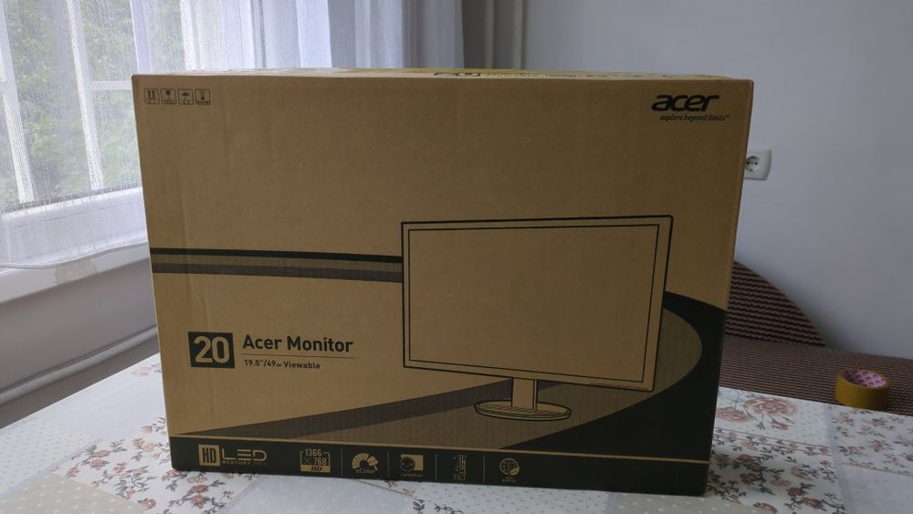 Acer K202HQL 19.5" LED монитор – отлично състояние, HD резолюция