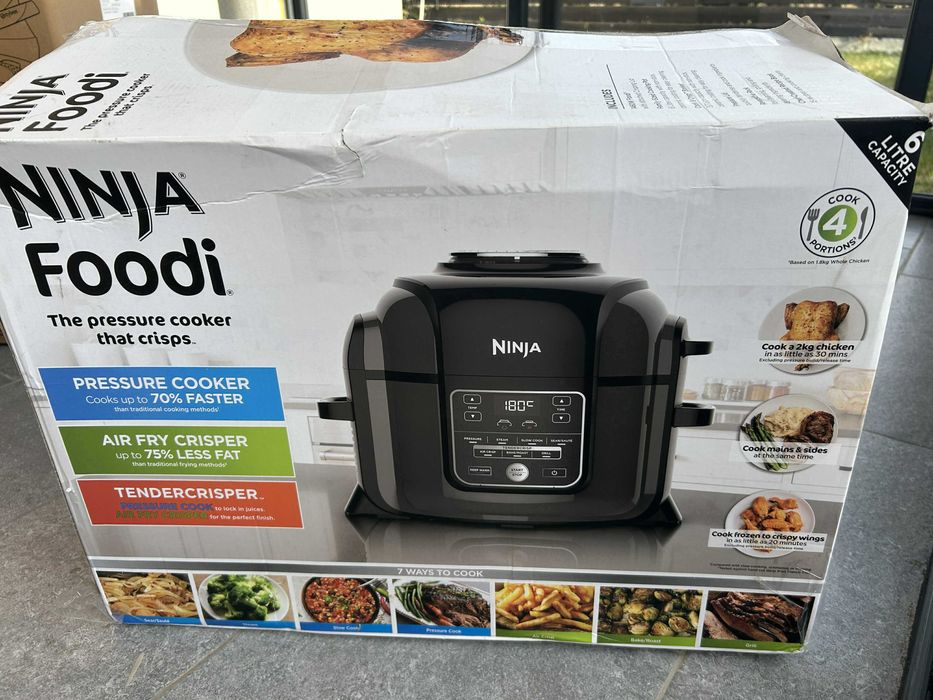 Ninja Foodi 6L – Oală 2-în-1 Pressure Cooker + Air Fryer