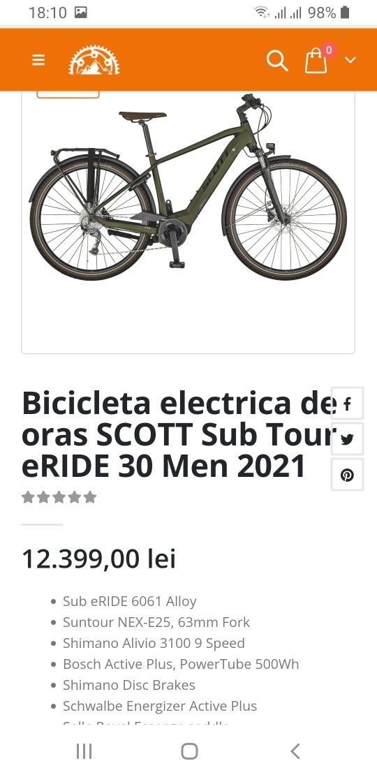 Bicicleta Electrica Scott Marimea XL Motor Bosch