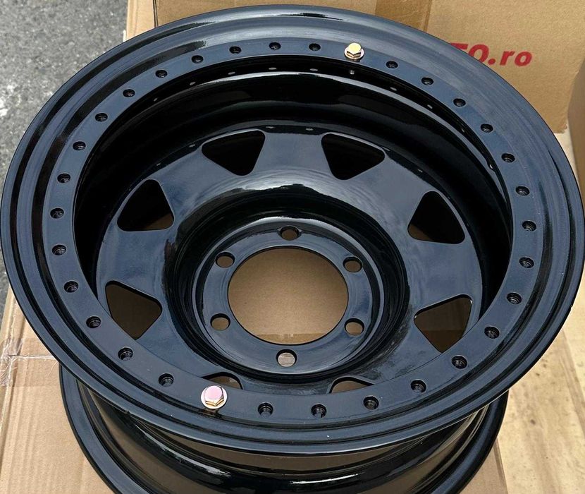 Jante din tabla off road cu BEADLOCK Negru 16x10J 6x139,7 ET-50 CB110