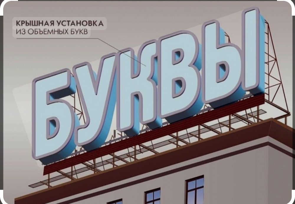 Наружный реклама металлический объёмные буквы.