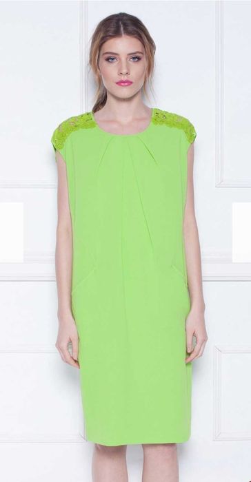 Rochie Nissa verde neon cocktail 40