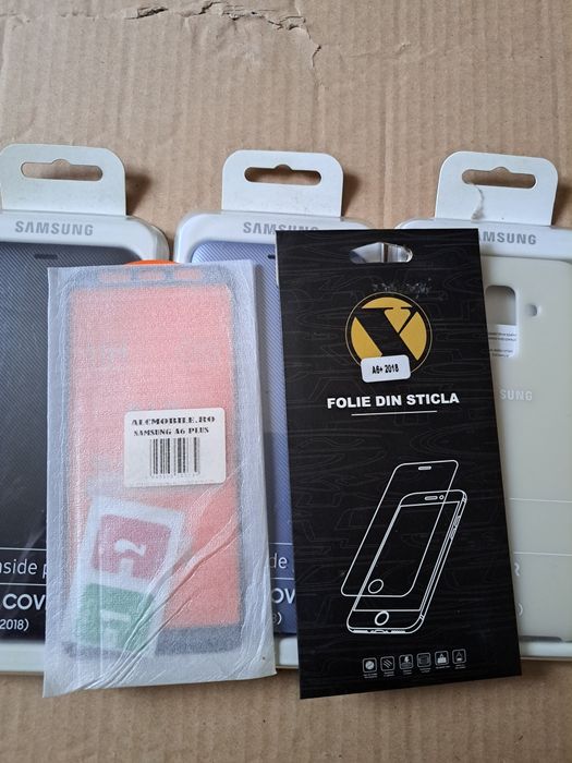 Pachet husa tip carte husa folie samsung A 6 Plus