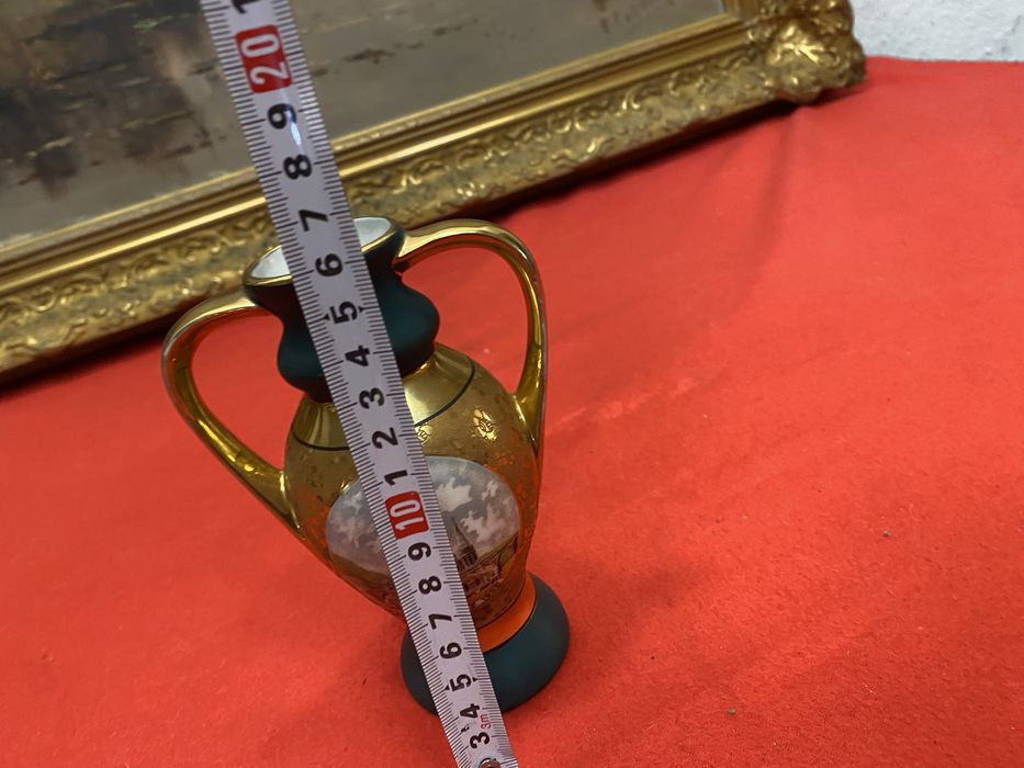 Френска ваза Limoges 1958 24 к позлата ръчно изрисувана