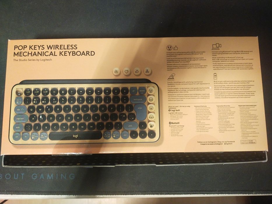 Tastatura Logitech Pop Keys Negru-Galben, Impecabilă