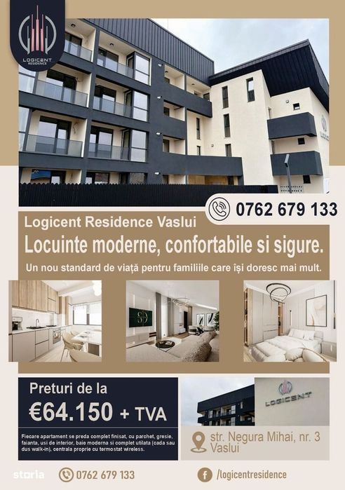 APARTAMENT NOU - 2 camere, parter, cu GRĂDINĂ, Complex LOGICENT;