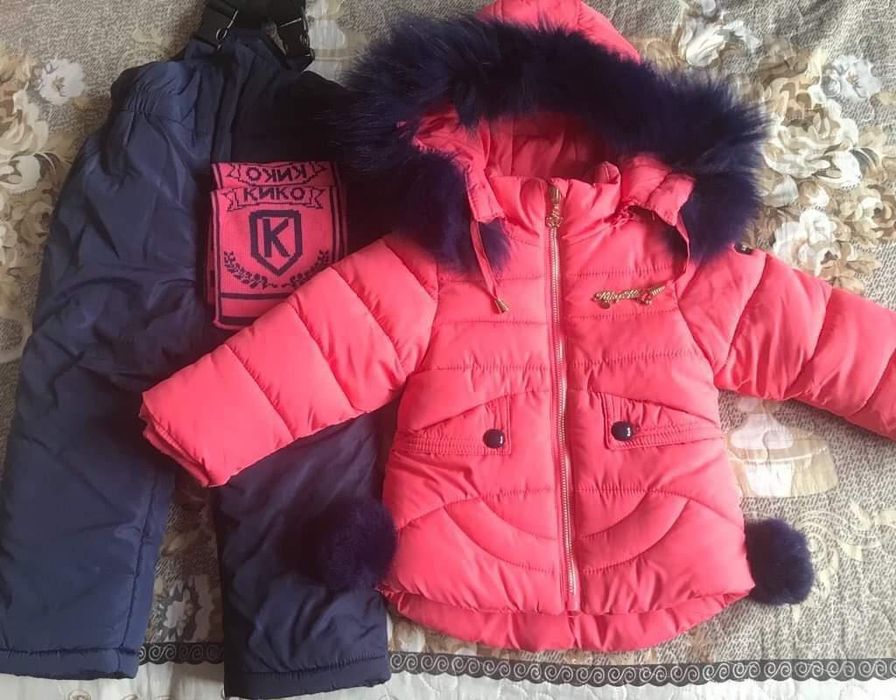 Детский зимний костюм, двойка, для девочки 1-1,5 года.