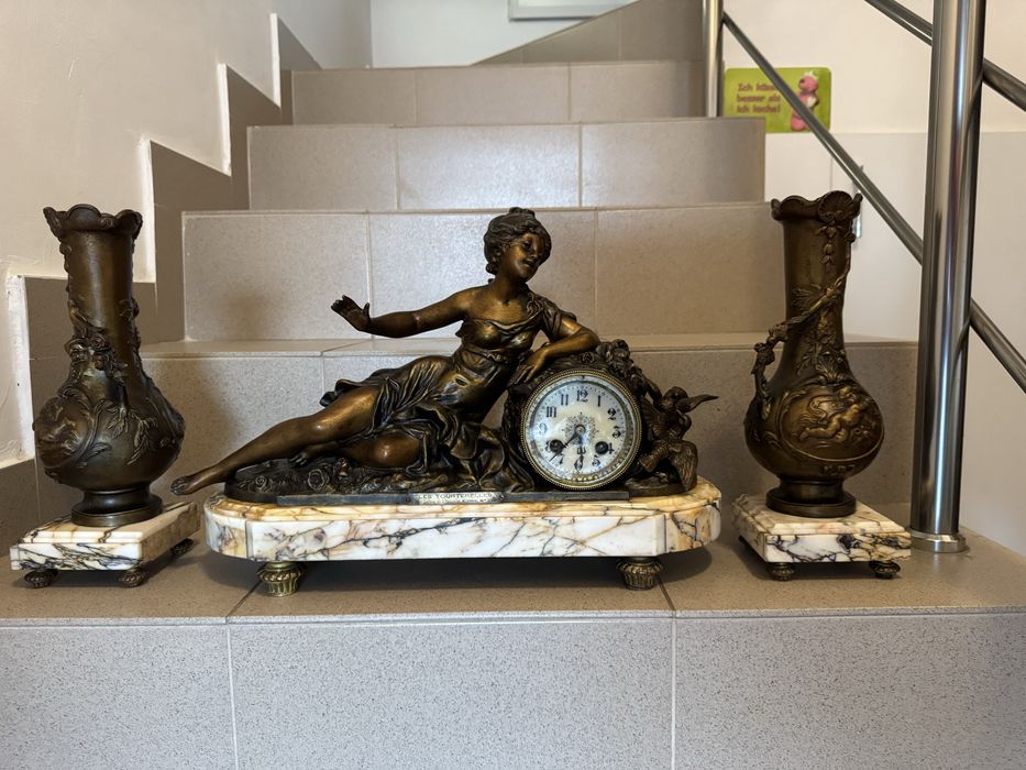 Ceas Pendul//Semineu//Marmura//BronzDore//LesTourterelles//JappyFerres