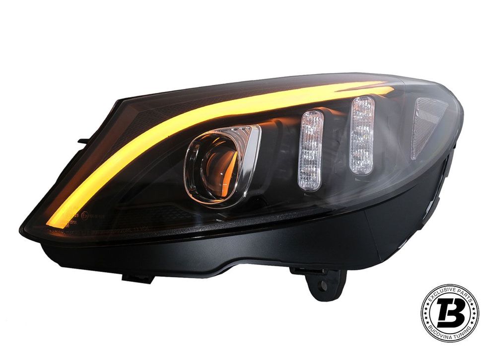 Faruri LED compatibile cu Mercedes C Class W205 Black Design
