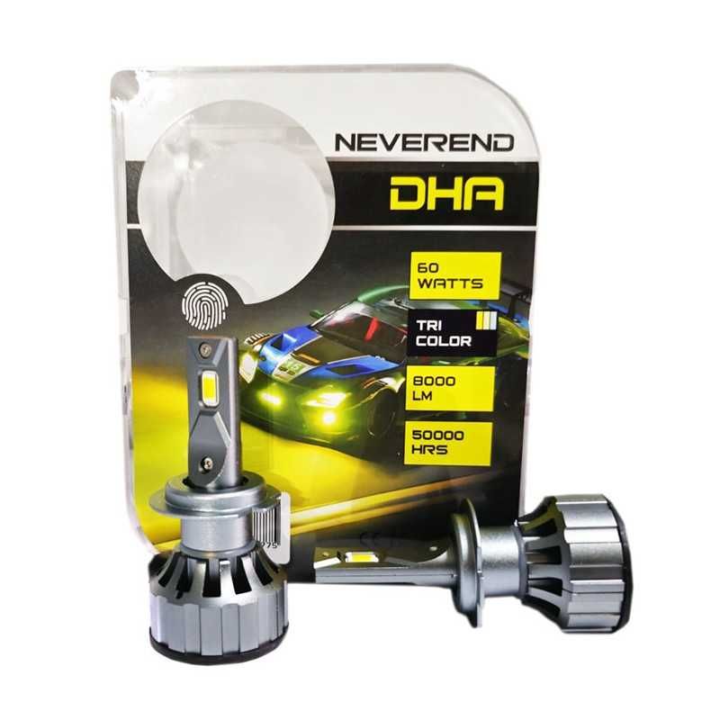 LED система DXBC с три цвята H7 12V 8000LM 60W за фарове за мъгла
