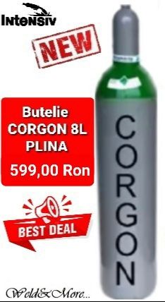 Butelie CORGON (Co2+Argon) PLINA 8L , 200Bari - pentru sudura MIG-MAG