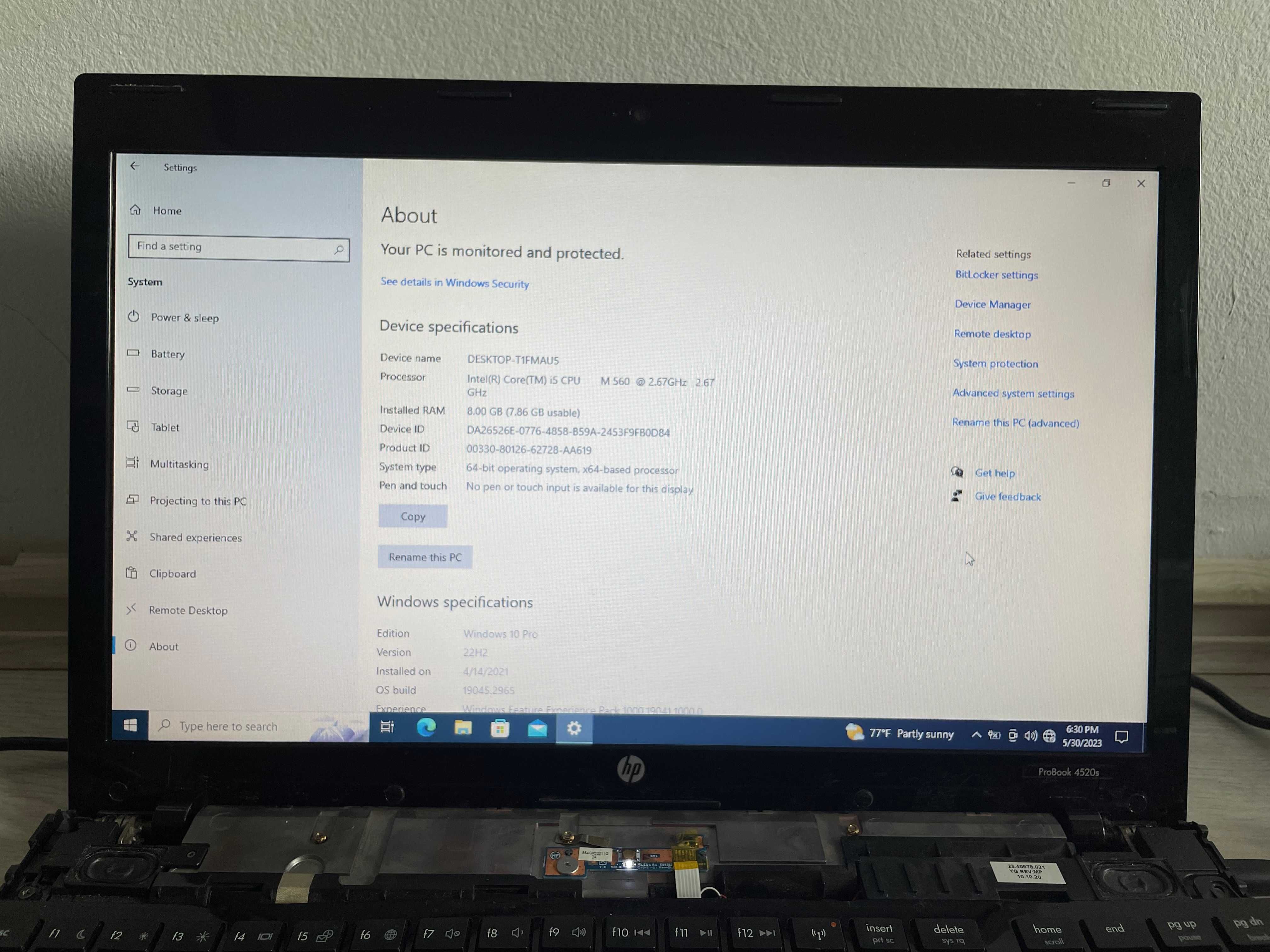 HP Laptop | procesor i5 M560 2.67 GHz | 8 GB ram | HDD 500 | bluetooth