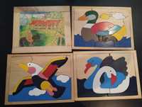 Set 4 puzzle-uri de lemn pentru copii 3-5 ani