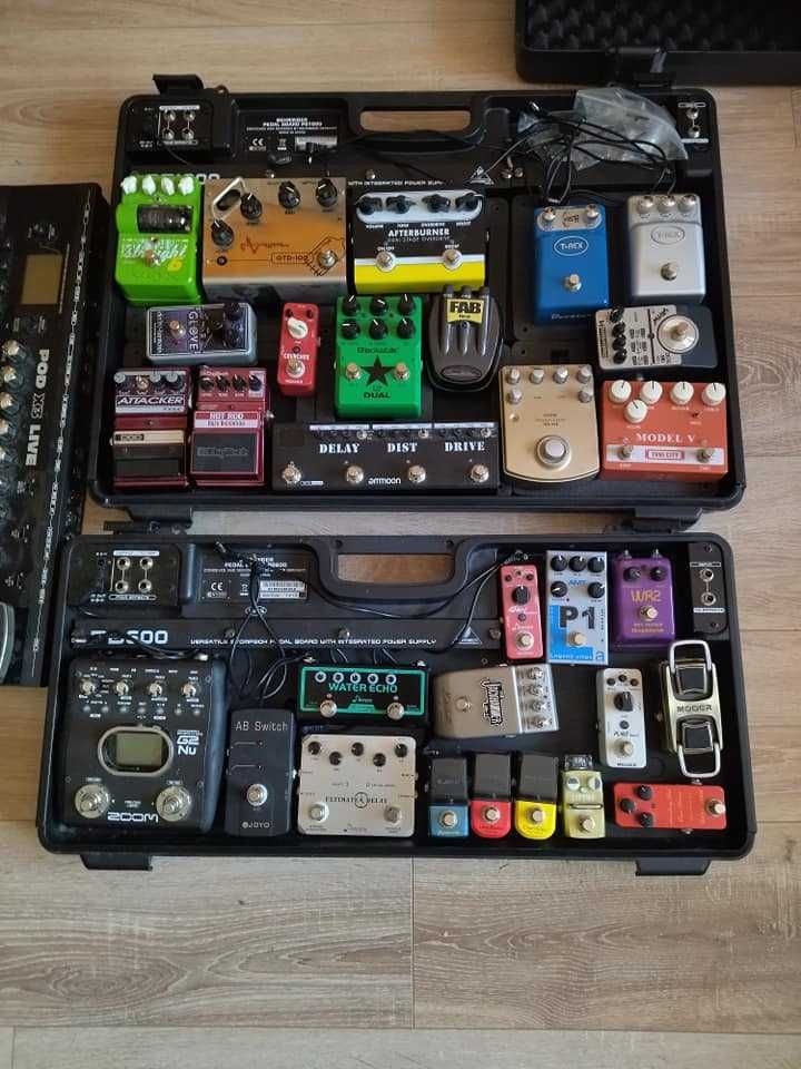 31 педала Ehx, Digitech, Tone city, два борда , някои нови за китара