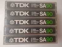 TDK SA90 CHROME оригинални касети Хром 5 броя