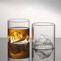 2бр Ефектна триизмерна чаша за уиски планина