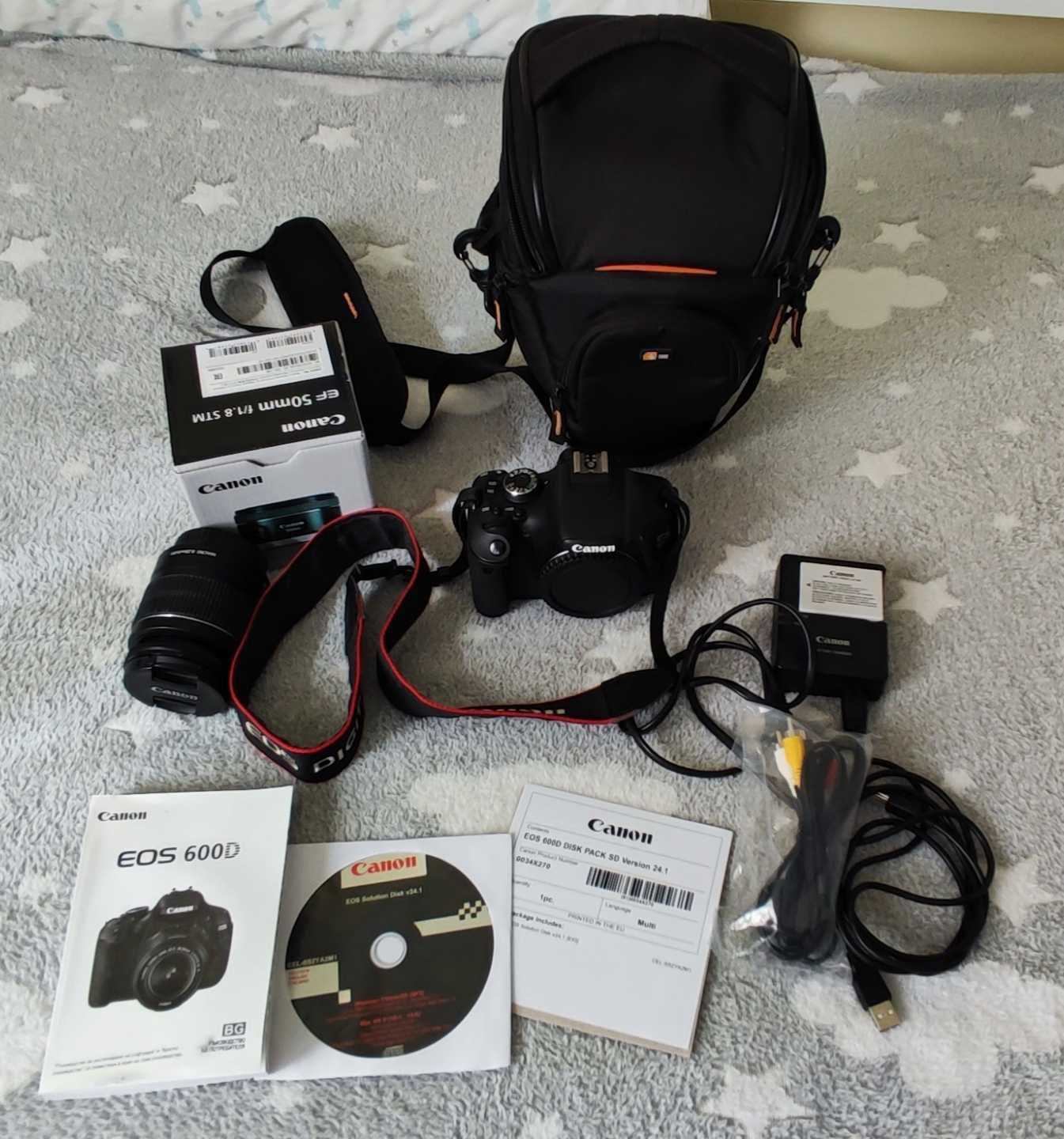 Продавам Canon 600D с два обектива и бонус аксесоари