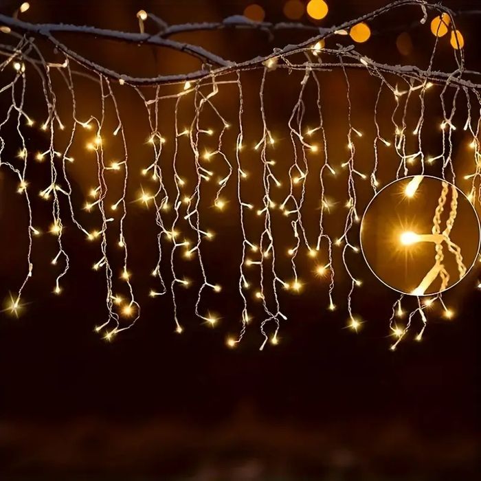 12метра Коледна Инсталация Висящи Лампи Тип Висулка