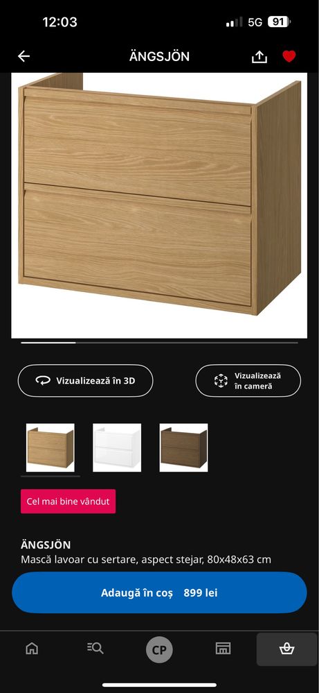 Masca chiuveta Ikea 80x48x63cm