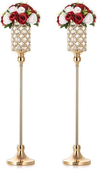 Set 2 vaze decorative NUPTIO, 93.5 cm, metal, aurii