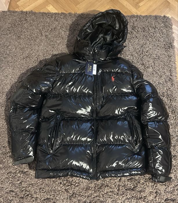 Geaca Polo Ralph Lauren XL puffer barbați-model premium,negru lucioasă