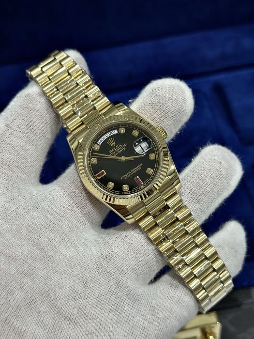 Rolex Day-Date Black Dial 36,mm lady