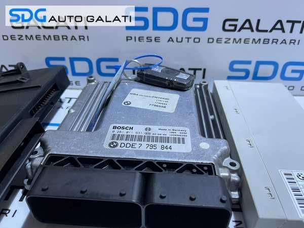 Kit Pornire ECU Calculator Motor Cip Cheie si Imobilizator BMW Seria 1 E81 E87 118 2.0D 121CP 2003 - 2010 Cod 0281011631 7795844 7796558 [L2798]
